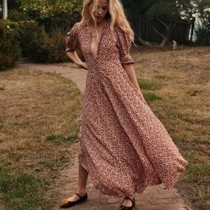 Dôen Lauren Dress in Rust Bellflower Floral